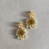 Peachy Amber Drop Earrings