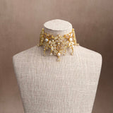 Meherin Grey Crystal Pearl Choker Set