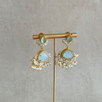 Amali Blue Crystal Drop Earrings - Ahseya & Co