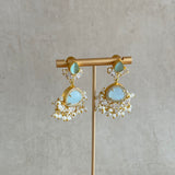 Amali Blue Crystal Drop Earrings - Ahseya & Co