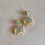 Ummara Grey Mint Drop Earrings - Ahseya & Co