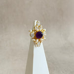 Daisy Purple Crystal Ring - Ahseya & Co