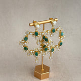 Nurea Green Crystal Drop Earrings - Ahseya & Co
