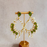 Lazura Olive Crystal Drop Earrings