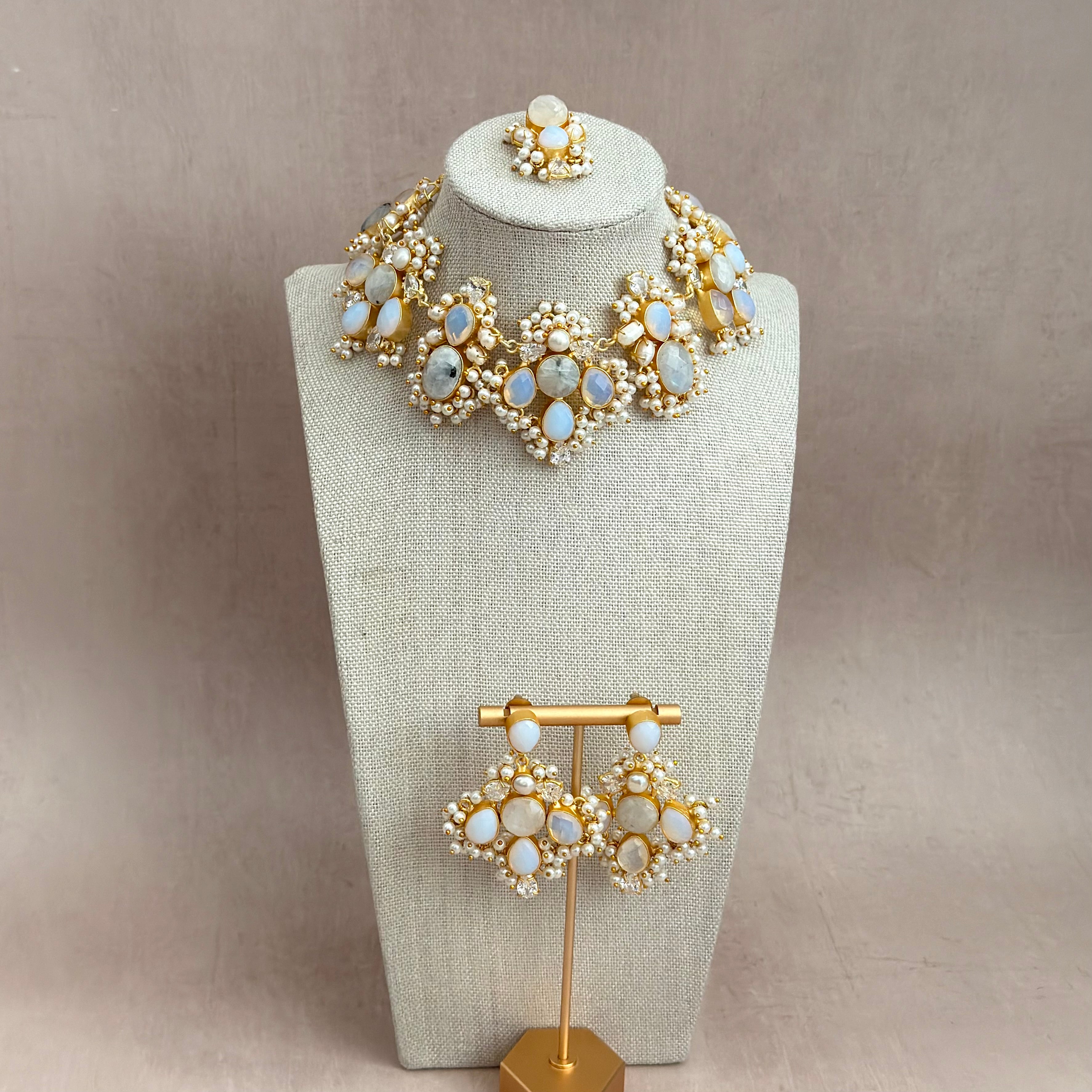 Vayda Crystal Necklace Set - Ahseya & Co
