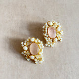 Zuri Rose Pearl Stud Earrings - Ahseya & Co