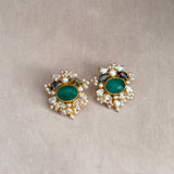 Cindy Green Crystal Stud Earrings