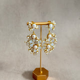 Celeste Crystal Pearl Drop Earrings - Ahseya & Co