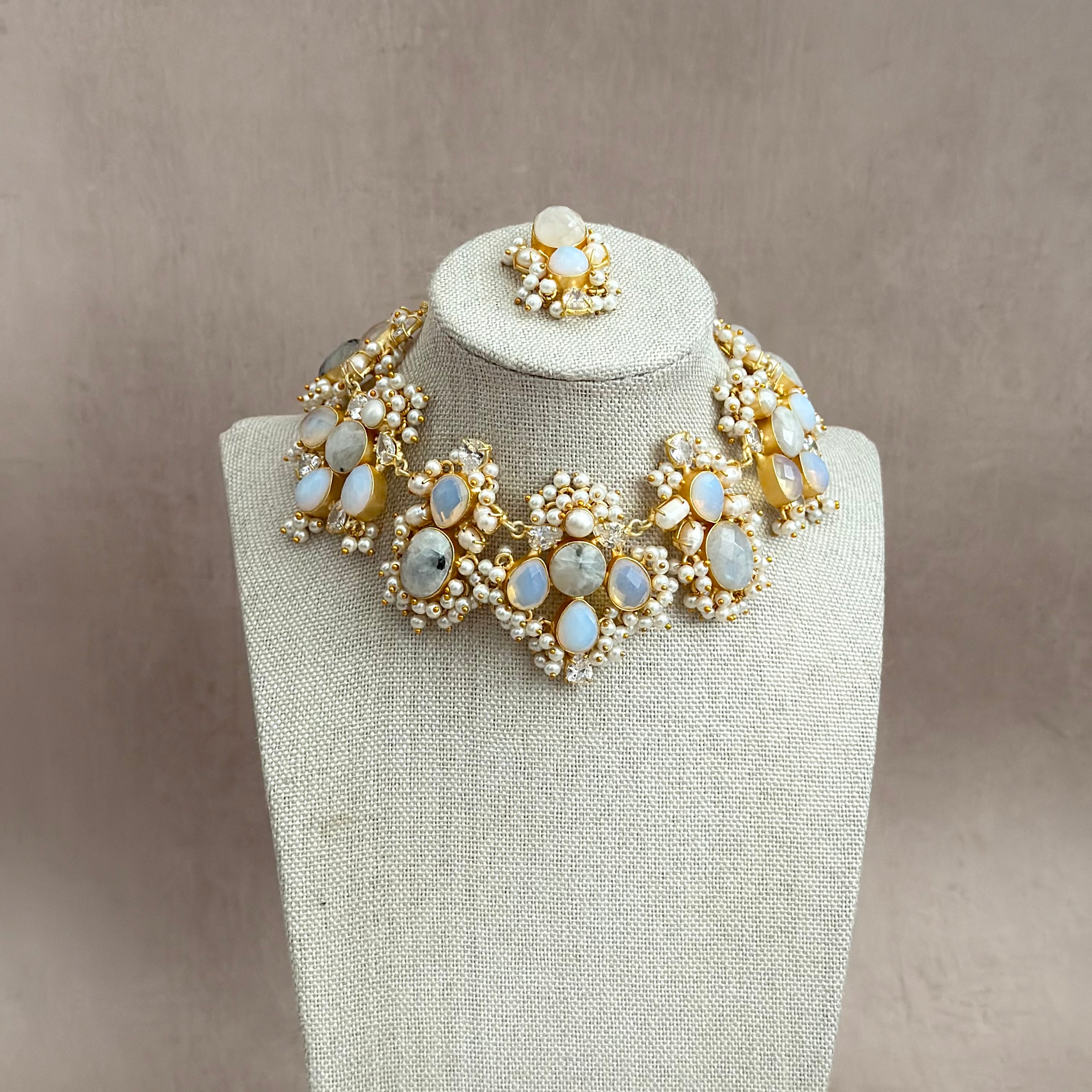 Vayda Crystal Necklace Set - Ahseya & Co