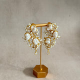 Eimaan Pearl Crystal Drop Earrings - Ahseya & Co