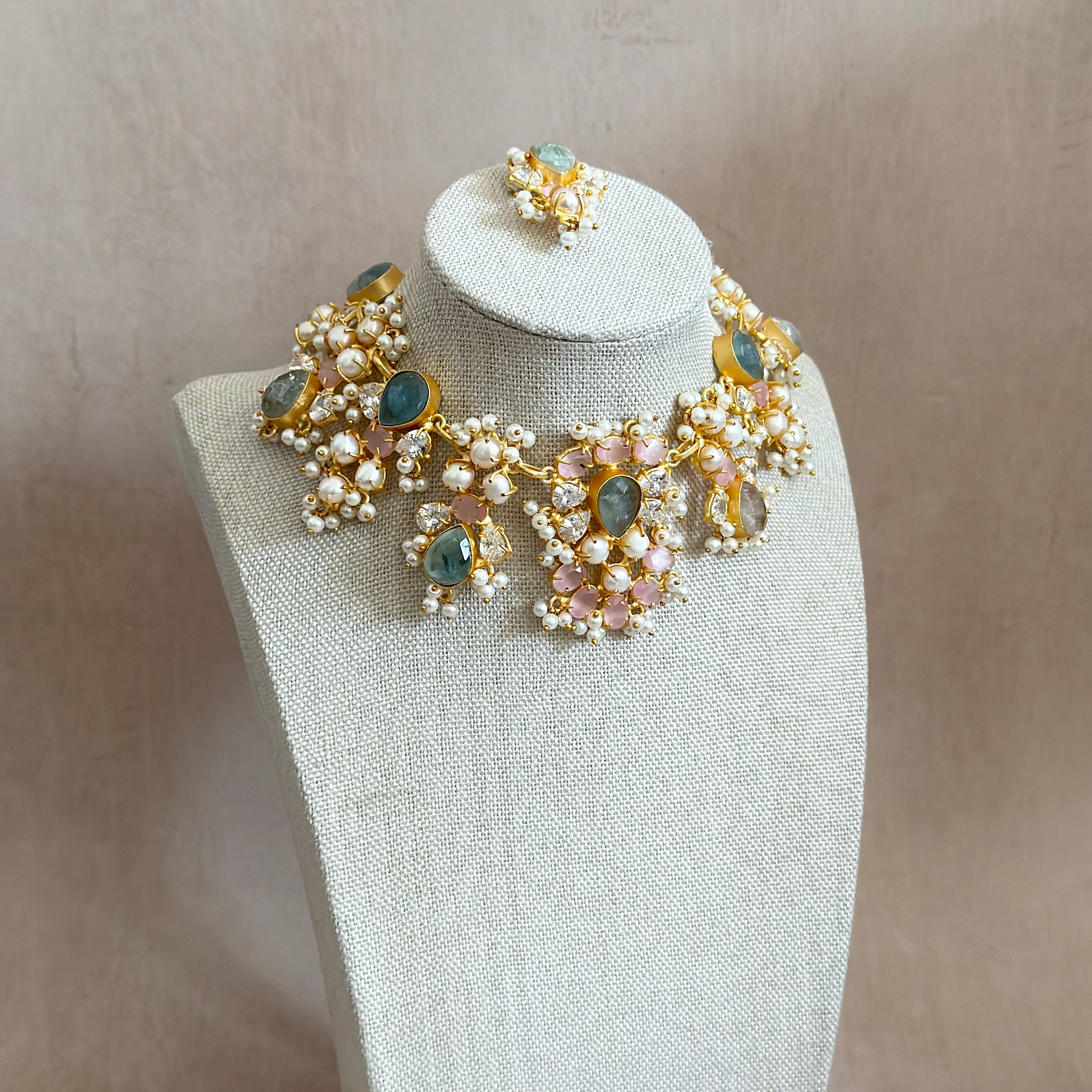 Esme Marine Pink Necklace Set - Ahseya & Co