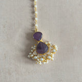 Qadira Purple Pearl Necklace Set