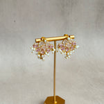 Rahma Pink Crystal Stud Earrings - Ahseya & Co