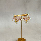 Rahma Pink Crystal Stud Earrings - Ahseya & Co