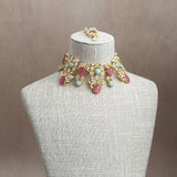 Azura Pink Jade Crystal Necklace Set