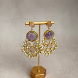 Zaylee Purple Crystal Drop Earrings