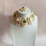 Maliha Green Pearl Choker Set