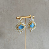 Uma Blue Crystal Drop Earrings