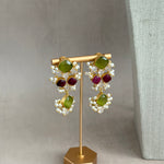 Eve Ruby Olive Crystal Necklace Set - Ahseya & Co