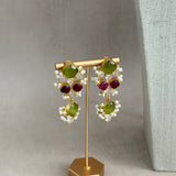 Eve Ruby Olive Crystal Necklace Set - Ahseya & Co