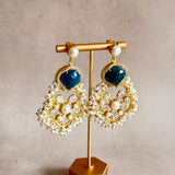 Zaylee Teal Crystal Drop Earrings - Ahseya & Co