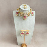 Valencia Pink Crystal Necklace Set - Ahseya & Co