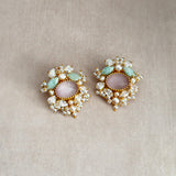 Cindy Pink Lilac Crystal Stud Earrings