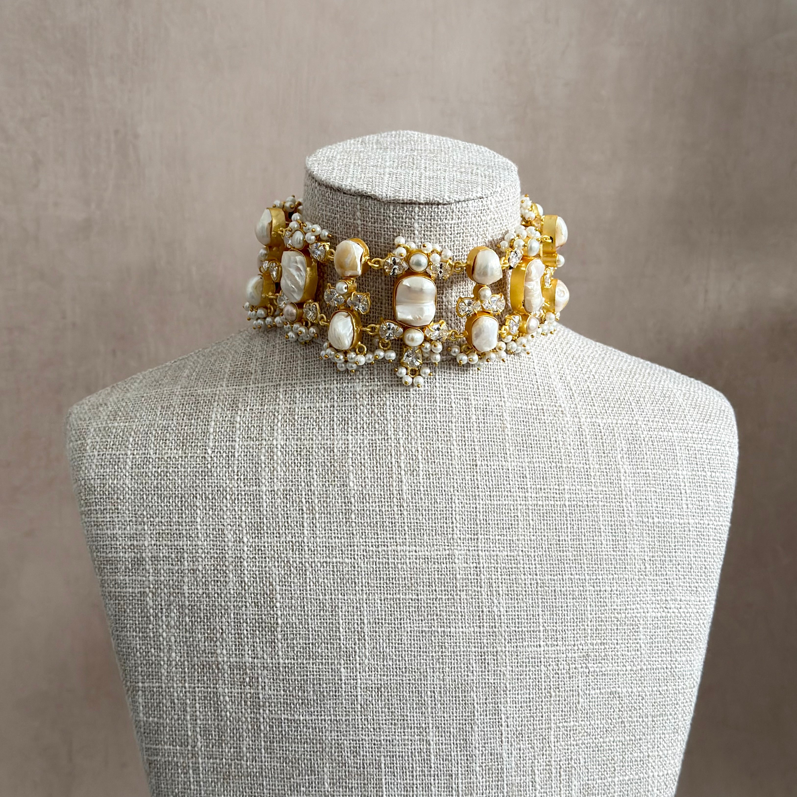 Anna Pearl Choker Set - Ahseya & Co