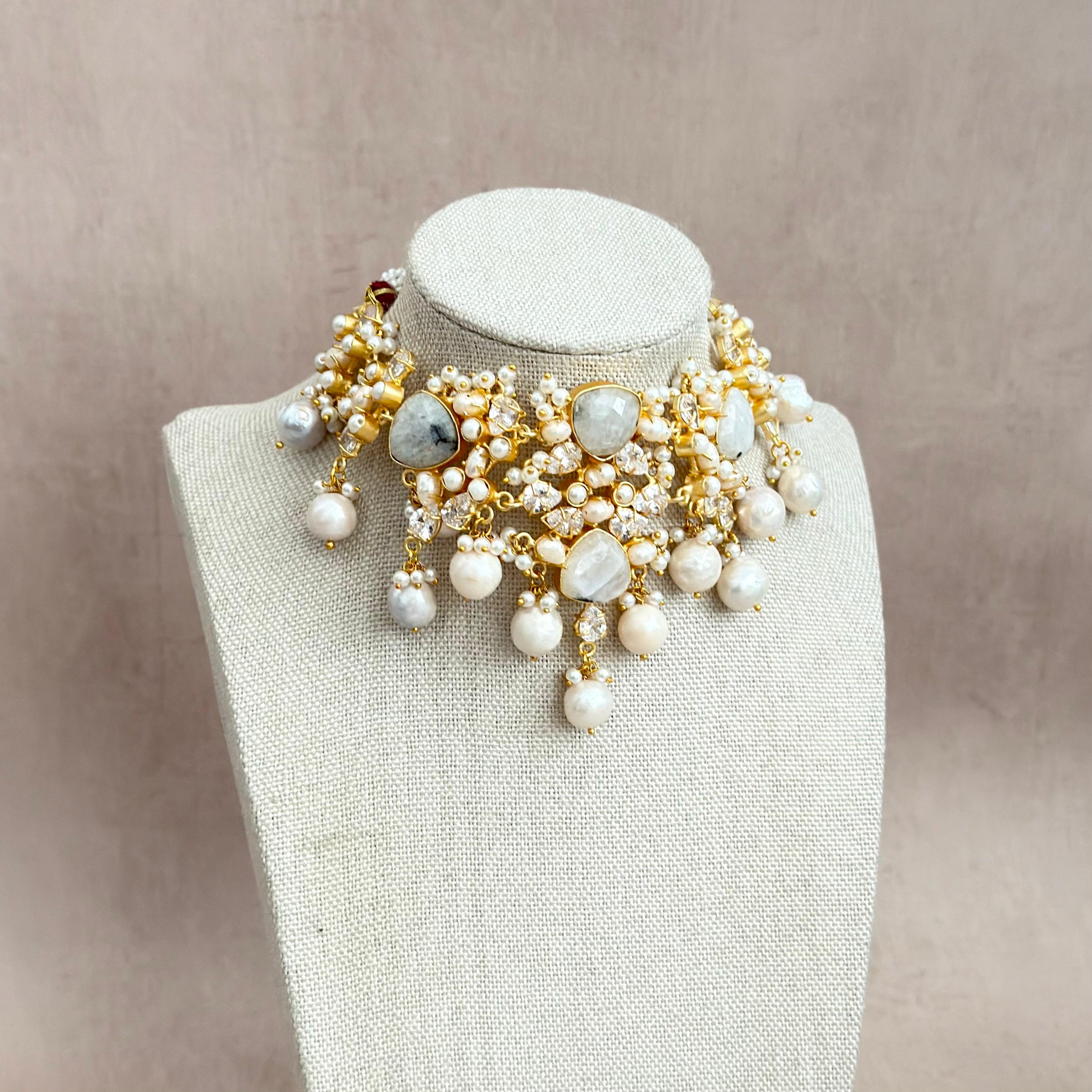Dania Pearl Choker Set - Ahseya & Co