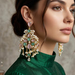 Vada Pink Crystal Drop Earrings - Ahseya & Co