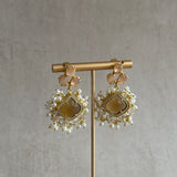 Peachy Amber Drop Earrings