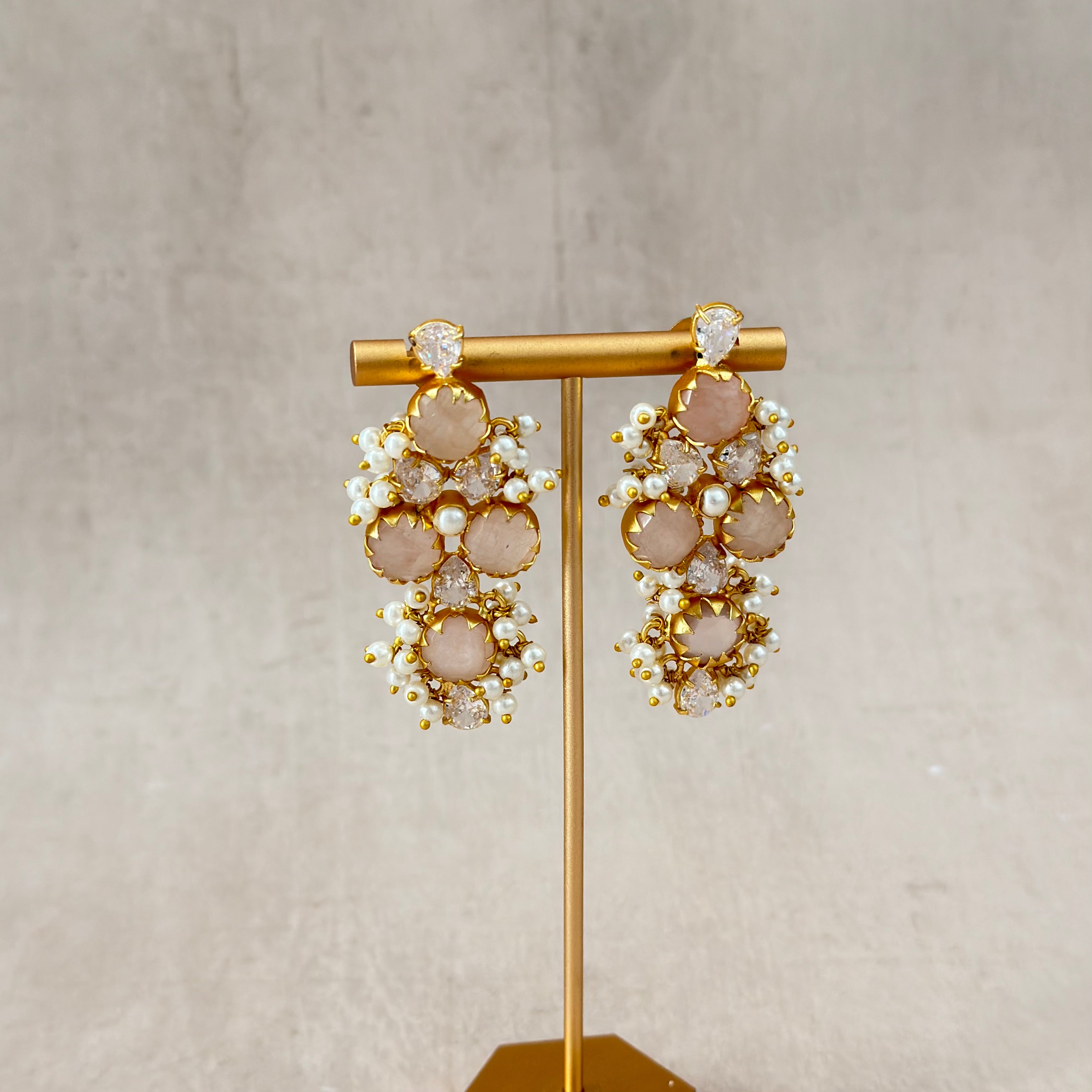 Bella Pink Stud Earrings - Ahseya & Co