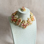 Vayda Pink Crystal Necklace Set - Ahseya & Co