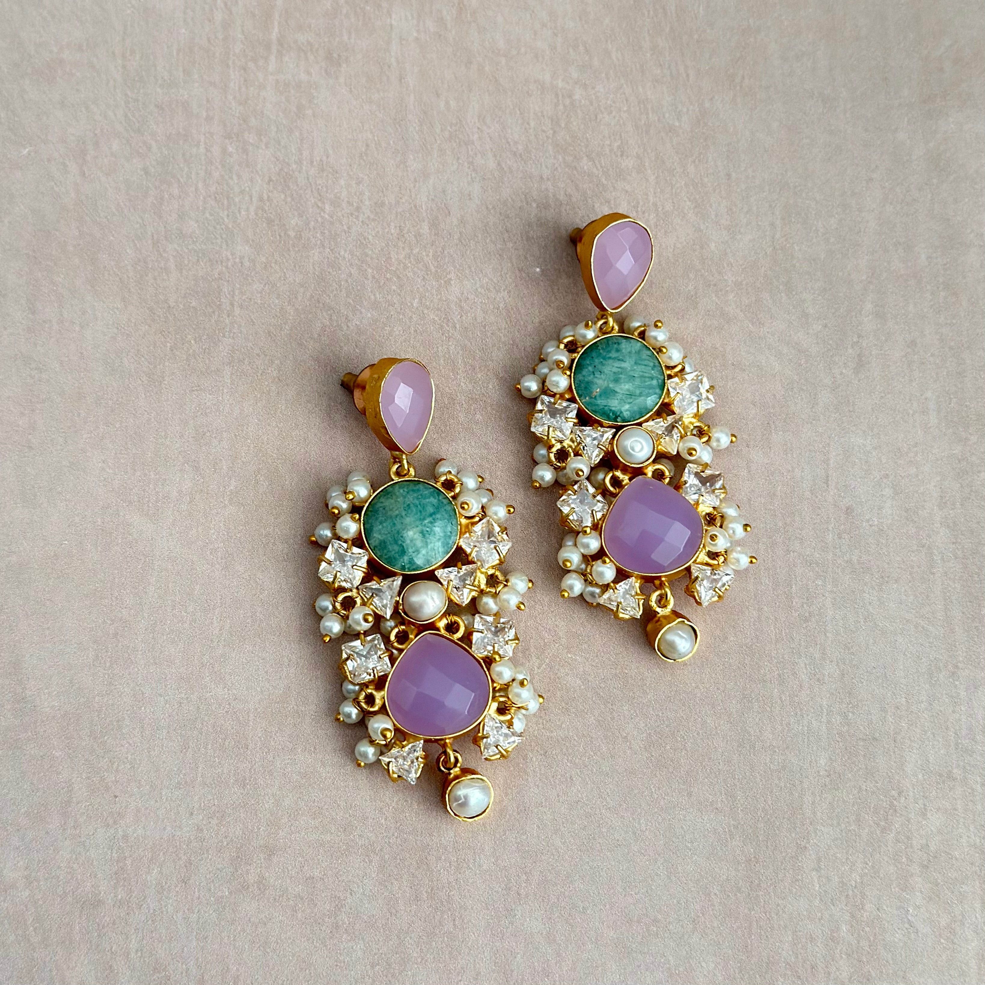 Paige Lilac Drop Earrings - Ahseya & Co