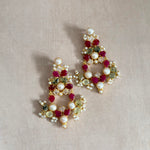 Blake Fuchsia Olive Drop Earrings - Ahseya & Co