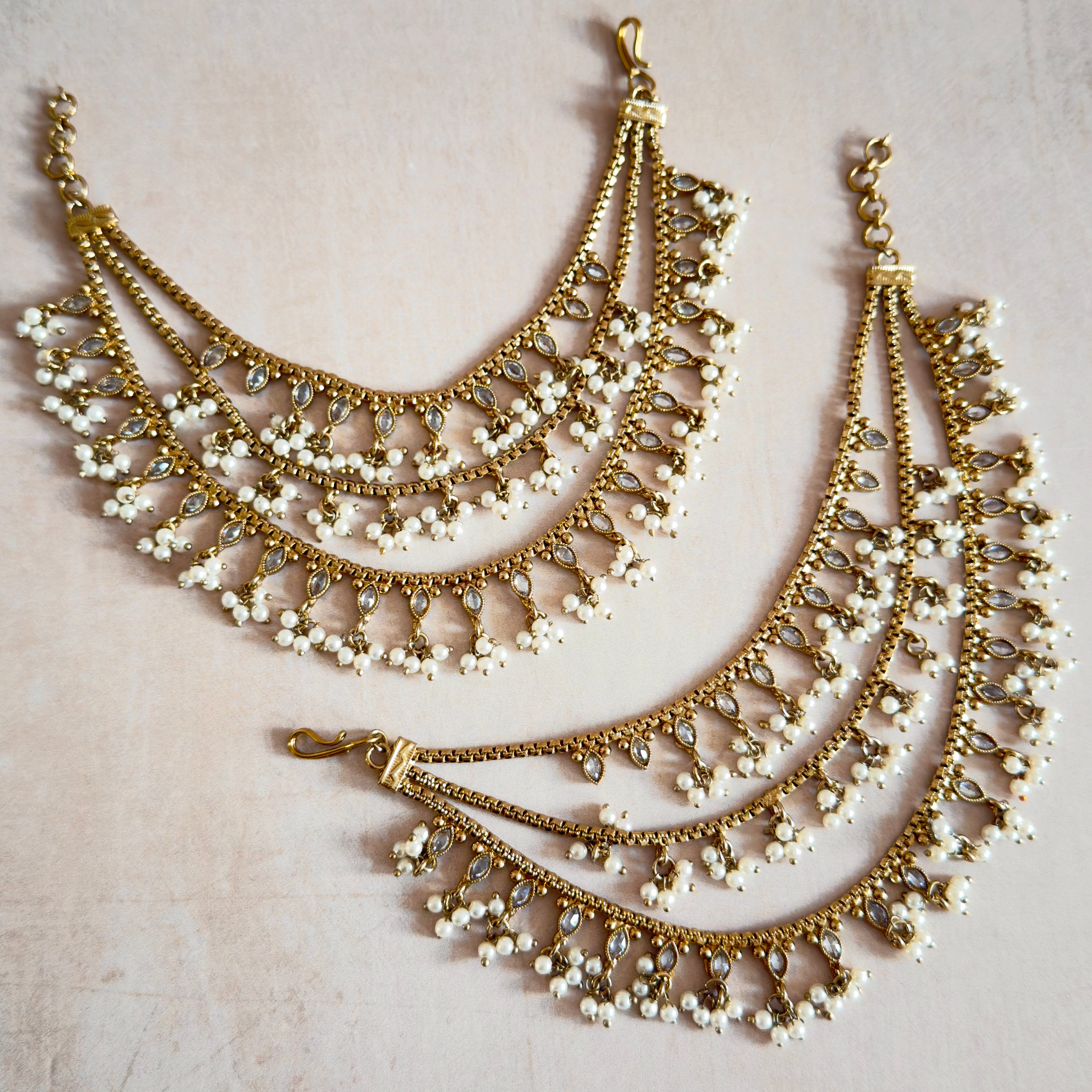 Fariha Crystal Earring Chains - Ahseya & Co