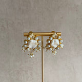 Daria Crystal Pearl Stud Earrings