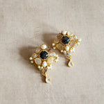 Reina Black Crystal Drop Earrings - Ahseya & Co