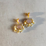 Naya Pink Crystal Drop Earrings - Ahseya & Co