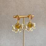 Ummara Brown Peach Drop Earrings - Ahseya & Co