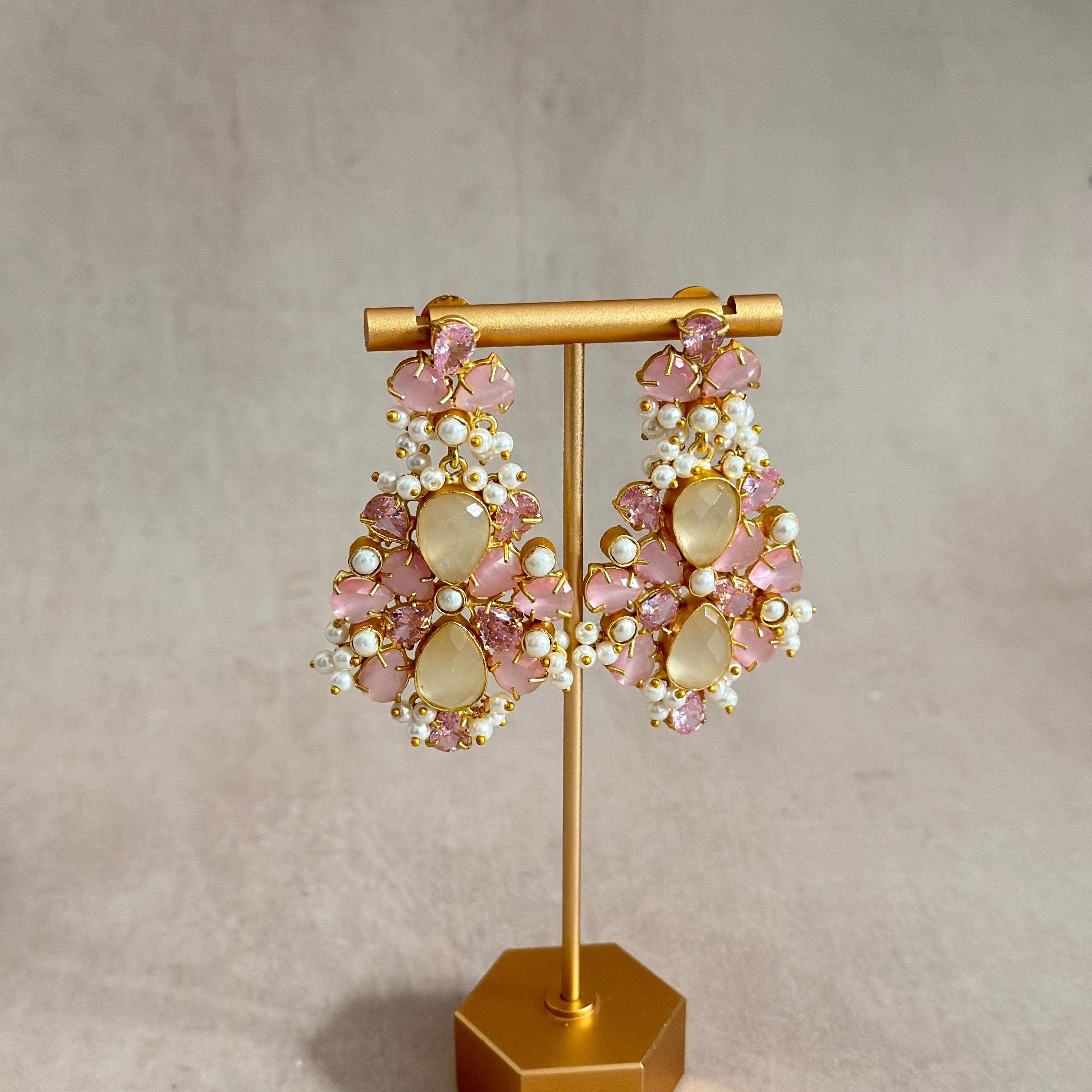 Emina Pink Drop Earrings - Ahseya & Co