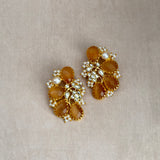 Sevilla Amber Kundan Stud Earrings