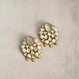 Lotus Grey Pearl Stud Earrings