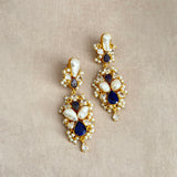 Lottie Blue Pearl Drop Earrings - Ahseya & Co