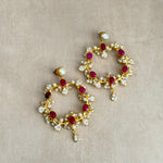 Nurea Fuchsia Crystal Drop Earrings - Ahseya & Co