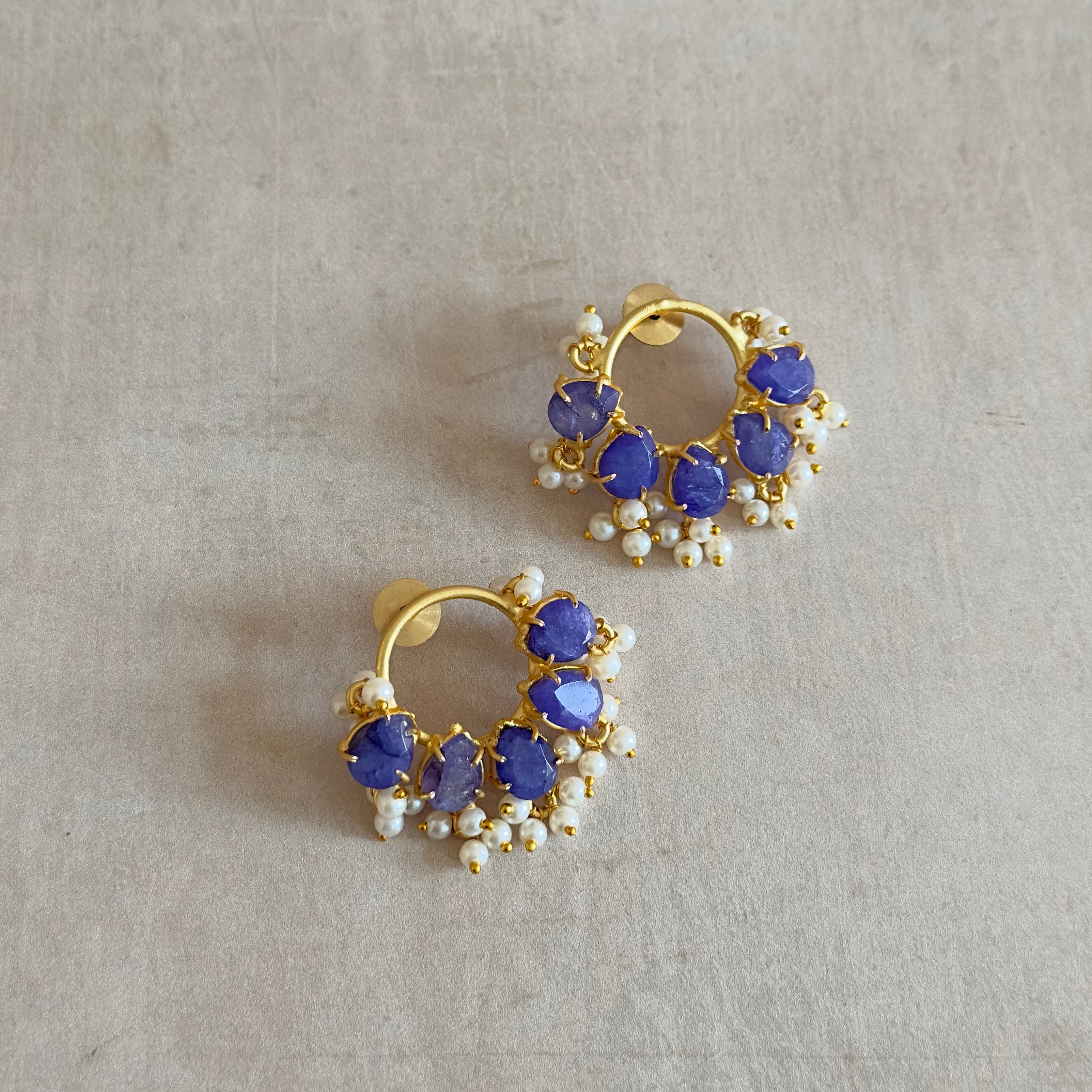 Celeste Blue Stud Earrings - Ahseya & Co