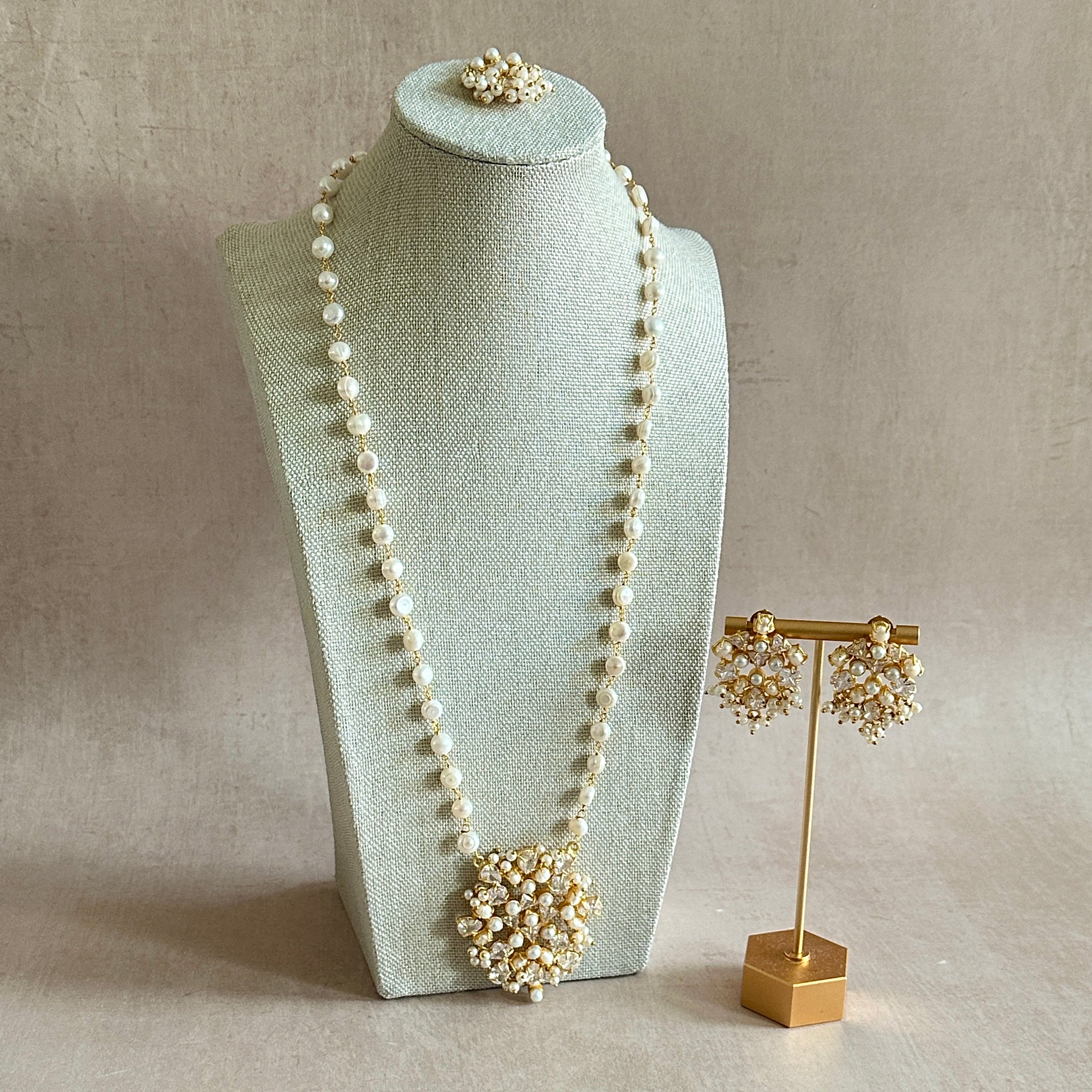 Neve Crystal Pearl Mala Set - Ahseya & Co