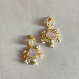 Peachy Crystal Drop Earrings