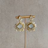Milan Grey Crystal Drop Earrings - Ahseya & Co