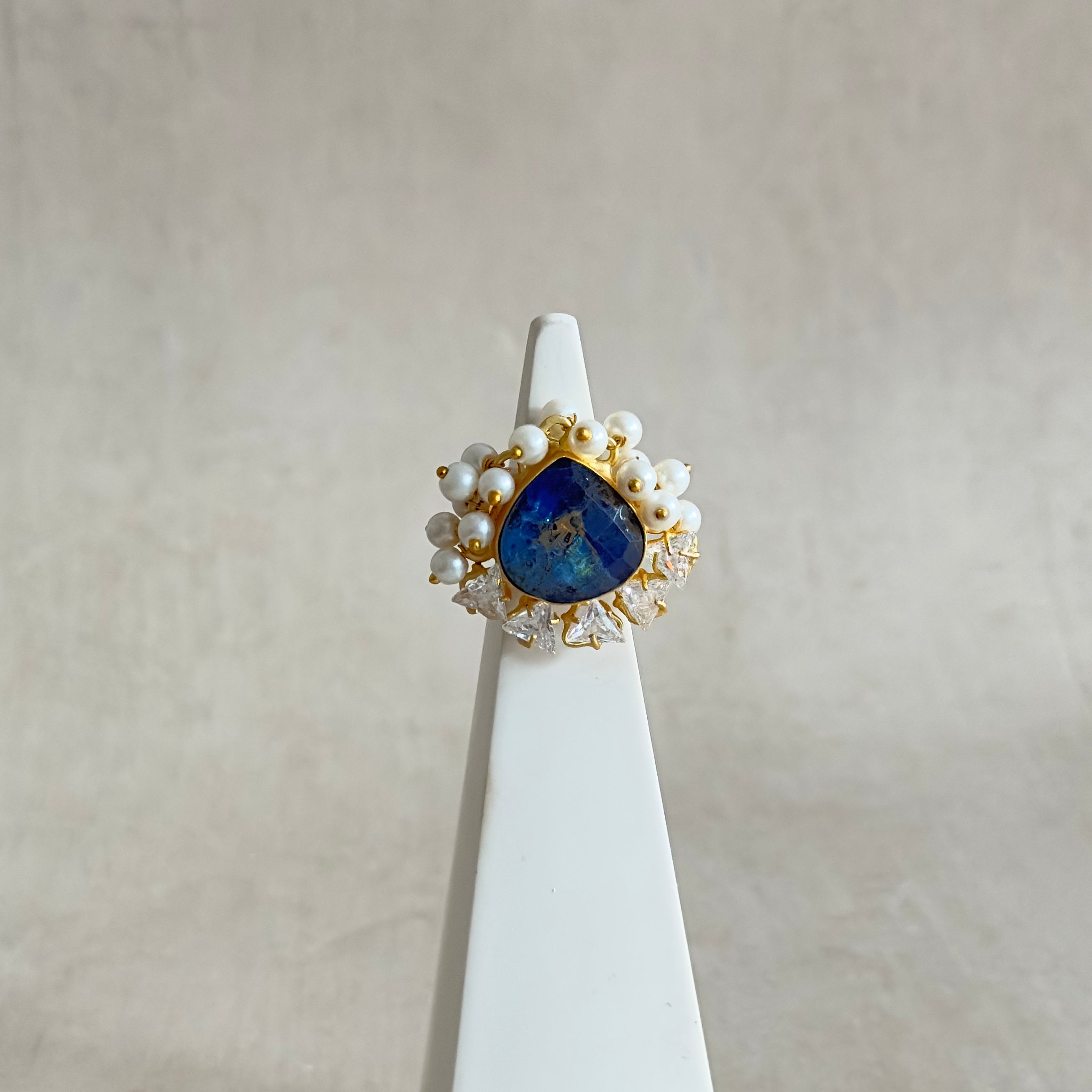 Carly Blue Crystal Ring - Ahseya & Co